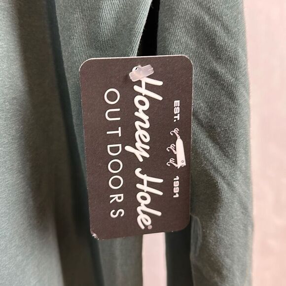 NWT Honey Hole Outdoors Shirt Unisex Size 2XL Long Sleeve Green - Picture 3 of 8